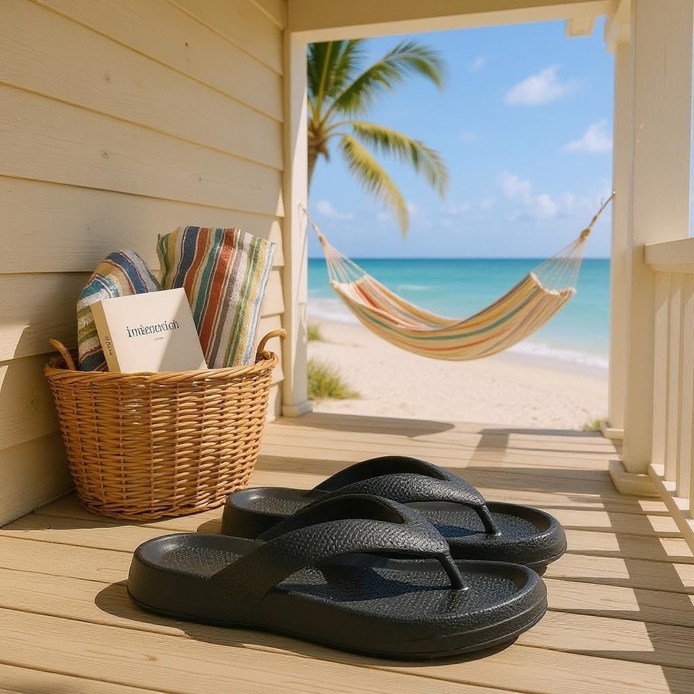 Cloud Slides Flip Flops Black Size 40-41 8.5-9.5 US